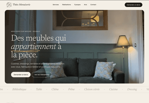 Réalisation du site avec pages services